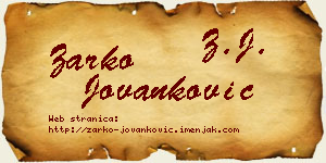 Žarko Jovanković vizit kartica